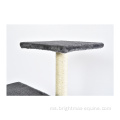 Jualan Besar Hanya 5.78 Dolar Grey Plush Kitten Wooden Houses Cat Climbing Scratching Post
